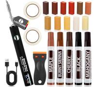 Kit Reparation Parquet, Kit de Réparation de Sol en Vinyle, 11 Couleurs de Cire Dure avec Raclette, Mastic à Bois, Kit Reparation Bois pour Rayures Sur Plancher en Bois Dur, Fissures, Trous, Table