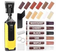 Kit Reparation Parquet, Set Reparation Carrelage avec 11 Couleurs Cire Dure, 6 Marqueurs Réparation pour Meubles, Fondoir et Accessoires, Outil Retouche pour Sol Vinyle, Parquet, Meubles