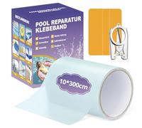 Kit Reparation Piscine, 10 cm x 300 cm Rustine Piscine sous l'eau, PVC Réparation Liner Piscine étanche, Patch Ruban Auto-Adhésifs Tubulaire pour Piscine Hors Sol Spa Gonflable Matelas et Pataugeoire