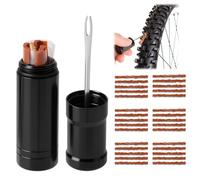 Kit Réparation Pneus Tubeless Vélo avec Mèches et Outil, Kit Crevaison pour Pneu VTT Route sans Chambre à Air, Compact Léger Étanche Réutilisable kit Meche Pneu crevaison