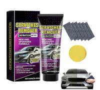 Kit Réparation Rayures Voiture 120g,2025 Nouveau Chiffon Nano x6 + Éponge, Polish Efface Rayures Carrosserie,Pâte Réparatrice Rayures Auto pour Peinture, Phares et Vernis