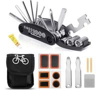 Kit Reparation Velo, Trousse d'outils de Vélo, Kit Réparation Pneu Velo, Accessoire Velo, 16 en 1 Outil Multifonction Vélo Réparation Outil, Kit Crevaison Velo pour Bicyclette, VTT, 14 Pièces