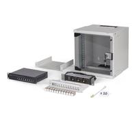 Kit réseau 10 pouces 6U - DIGITUS - SOHO Pro DN-49100 - Switch 8 ports - Panneau 12 ports - 10x câbles CAT6A