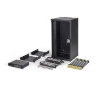 Kit Réseau 10 Pouces - DIGITUS - Soho Pro - 12U - Noir - Switch 16 Ports - Panneau Brassage