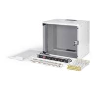 Kit réseau 19"" - DIGITUS - Armoire 9U - Étagère 1U - Panneau 24 Ports - Gris