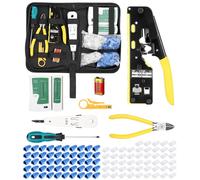 Kit réseau pince RJ45 traversante connecteurs Cat6 sac outils inclus | Couteau à Dénuder à Sertir Traversant, Cat5-7 Tout en Un, Kit de Sertissage Ethernet Kit réseau, Kit de Réparation Réseau