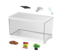 Kit réservoir de Tortues - Aquarium Terrarium avec Drain de | Habitat Multifonctionnel pour Tortue, Crabe, Poisson, amphibien, Reptile, lézard, Serpent, caméléon, Grenouille