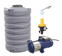 Kit réservoir d'eau Telcom 1000L avec pompe électrique Leporis 1,2 HP, Presscontrol 1,5 bar, flottant