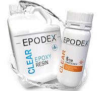 Kit résine époxy ECO+ EPODEX | Résine époxy transparente pour des coulées jusqu’à 5 cm | Kit de résine de coulée avec ou sans pigments de couleur | Pour table rivière, lampe, hautes coulées et plus