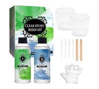 Kit résine époxy rapide - Liquide transparent - Auto-nivellement - Résine anti-salissure 100 ml + durcisseur 100 ml - Idéal pour l'art des bijoux, planchers en bois, plans de travail, table