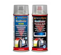 Kit Retouche Voiture compatible avec CITROEN C1 KNR BLEU DAMAS MET. - Bombe de peinture Couleur originale du constructeur et Vernis Transparent, 400 ml