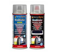 Kit Retouche Voiture compatible avec RENAULT CLIO D42 BLEU NAVY - Bombe de peinture Couleur originale du constructeur et Vernis Transparent, 400 ml