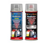 Kit Retouche Voiture compatible avec SUZUKI ALTO Z2S SILKY SILVER MET. - Bombe de peinture Couleur originale du constructeur et Vernis Transparent, 400 ml