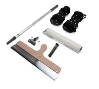 Kit revêtement époxy - rouleau débulleur 40cm, manche télescopique, raclette, semelles à clous - 4 pcs
