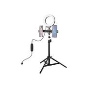Kit Ring Light 16cm Trépied Portable Support Double Téléphone Vidéo Vlogging YONIS G