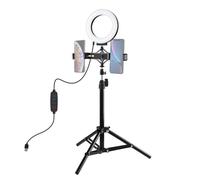 Kit Ring Light 16cm Trépied Portable Support Double Téléphone Vidéo Vlogging YONIS G