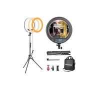 Neewer Kit Ring Light Anneau de Lumière LED 14-pouce/34,5cm 30W Bi-Couleur 3200k-5600K compatible appareil photo numérique, réflex et smartphone
