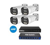 Kit RobiCam 4 Caméras Bullet 4MP PoE + NVR + Switch - Surveillance intelligente Full HD