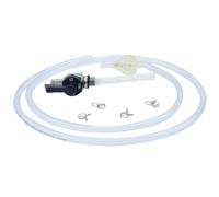 Kit robinet d'essence, M10 x 1, sortie en bas, sans poche à eau, levier en plastique noir + filtre, tuyau et agrafes