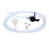 Kit robinet d'essence, M12 x 1, sortie à droite, sans sac à eau, levier en plastique + filtre, tuyau et agrafes