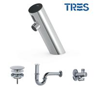 Kit robinet électronique de lavabo une seule eau BASIC Chromé - TRES 39210391