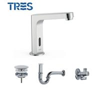 Kit robinet électronique de lavabo une seule eau BASIC Chromé - TRES 39210397