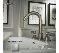 Kit robinet mélangeur avec bec orientable et bonde LIBERTY LINE nickel satiné - BOSSINI Z001302094