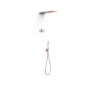 Kit robinet thermostatique électronique encastré à 2 voies Shower Technology Or Rose Mat 24K - TRES 09286551OPM