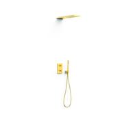 Kit robinet thermostatique encastré 2 voies pour douche Therm-box Or 24K - TRES 21135005OR