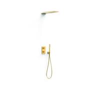 Kit robinet thermostatique encastré 2 voies pour douche Therm-box Or Mat 24K - TRES 20235055OM