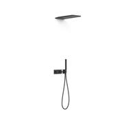 Kit robinet thermostatique encastré à 2 voies B-system pour douche Noir mat - TRES 30725205NM