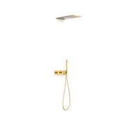Kit robinet thermostatique encastré à 2 voies B-system pour douche Or 24K - TRES 30725205OR