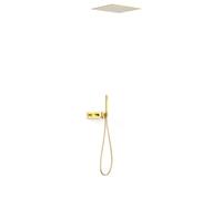 Kit robinet thermostatique encastré à 2 voies B-system pour douche Or 24K - TRES 30725206OR