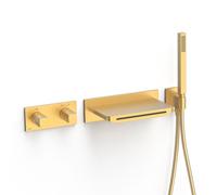 Kit robinet thermostatique encastré à 2 voies B-system pour douche Or Mat 24K - TRES 30725207OM