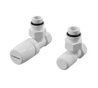 Kit robinet thermostatisable ILHINA équerre blanc pour tube cuivre Ø16 avec coude de réglage - THERMADOR KIB15EMC