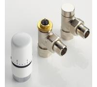 Kit robinetterie coudé tête thermostatique design nickelé - ACOVA 841128