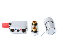 Danfoss VHX D Design jeu de raccordement inférieur 2 points avec élément de réglage RA X entraxe 50mm 1/2 bu bi droit chrome 013G4276