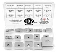 Kit Rondelles Carrées 304 107 M3-M14 Kit Rondelles Carrées 304 | Acier 304 pour durable, résistance rouille, 107 , boîte incluse, pour m3 à M14