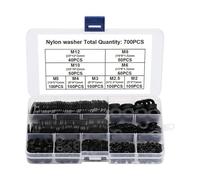 Kit Rondelles En Nylon, Rondelles En Nylon Pour Boulons,700 Pièces Assortiment De Rondelles Noires Rondes Rondelles Rondes De Stockage - Spatiales En Entretien Industriel Pour Gazoducs, Equizzatur