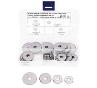 Kit Rondelles Pare - Boue 40 Pièces, Rondelles M6 en Acier Inoxydable 304, 4 Tailles, Utilisation Universelle - Résistance Élevée, Idéales pour Autos, Marine et Usage Extérieur