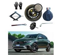 Kit Roue de secours 16" compatible avec Fiat Tipo avec Cric, Clé, Vis, Gants et Sac 125/80R16