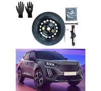 Kit Roue de secours 16" compatible avec Peugeot 2008 avec Cric, Clé, Gants et Sac 125/85R16