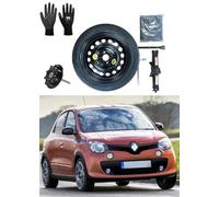 Kit Roue de Secours 16" Compatible avec Renault Twingo (2/3/GT) avec Cric ants et Sac 125/70R16