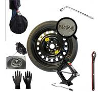 Kit Roue de secours 17" compatible avec Dacia Duster avec Cric, Clé, Vis, Gants et Sac 135/80R17
