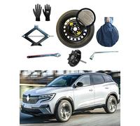 Kit Roue de Secours 17" Compatible avec Renault Austral avec Cric, Clé, Vis, Gants et Sac