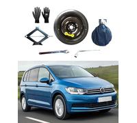 Kit Roue de secours 17" compatible avec Volkswagen Touran avec Cric, Clé, Gants et Sac