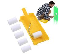 Kit Rouleau De Peinture - mnii Rouleau Et Pinceau, Plateau De Peinture Combiné | Cadeau D'intérieur Pratique Brosses Pour La Maison Projets, Assurez Durabilité Propre Coupe Edger Pour Pitt