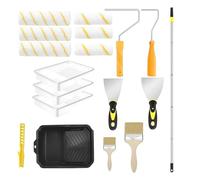 Kit Rouleau De Peinture,Rouleau à Peinture Réglable avec Manche Prolongateur - Outil Pour Projets Maison Clôtures Terrasses Portes Murs Plafonds Pour Lissage Uniforme