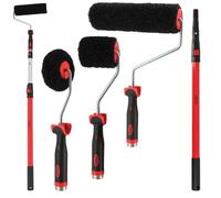 Kit rouleaux enduit - Rouleaux 22cm et 8cm - Rouleau d'angle - Perche télescopique de 70 à 120 cm - Application rapide et facile