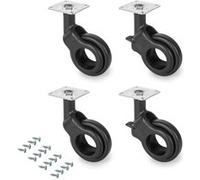 Kit roulettes Hole 2 avec platine de montage, Ø 50 mm, Peint en noir Peint en noir G